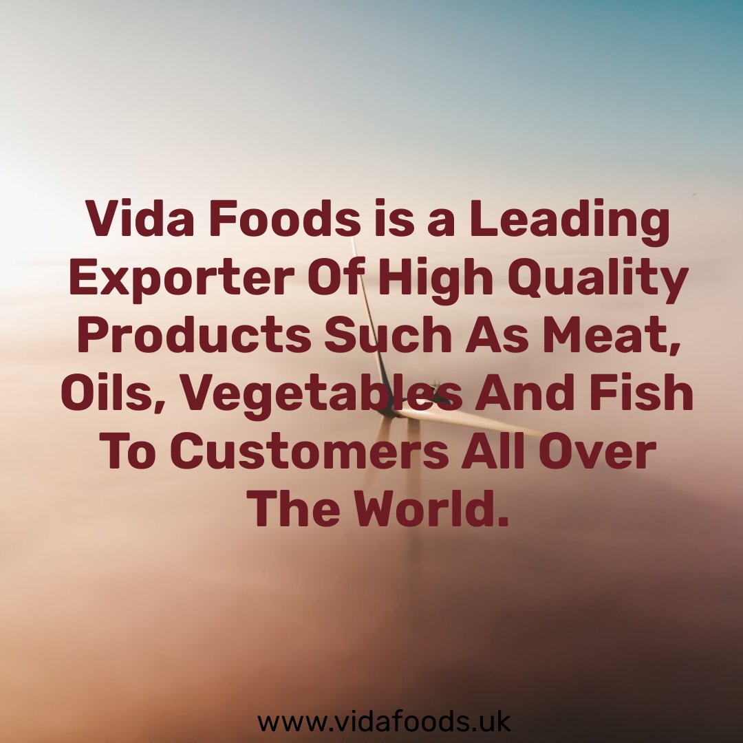 Vida_Foods_Int's tweet image. 🌍🚀 Exciting news! Vida Foods is thrilled to be a top-tier exporter of premium products worldwide! Specializing in high-quality meat, oils, vegetables, and fish, we're dedicated to satisfying global neds. 🥩🥦🐟 #ExportExcellence #GlobalDeliveries #QualityFood #VidaFoods