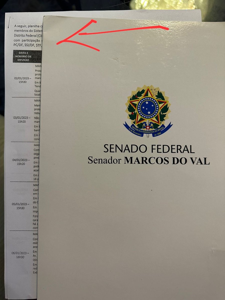 marcosdoval's tweet photo. Relatório da ABIN (Agência Brasileira de Inteligência). Além do Presidente Lula, Flávio Dino e do Gdias, o STF também sabia desde o dia 02, que haveria o ato antidemocrático e a destruição dos três poderes no dia 08 de janeiro! https://t.co/Ehzj6CvDJz