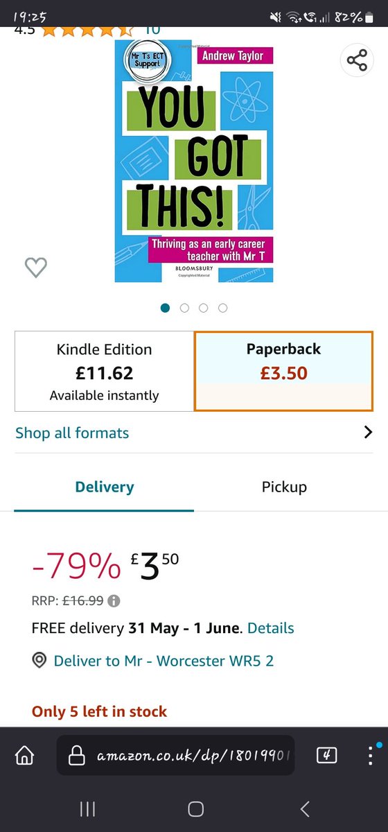 Grab yourself a bargain! Only 5 left in stock at this price. #YouGotThis! You Got This!: Thriving as an early career teacher with Mr T amzn.eu/d/1KyNY19