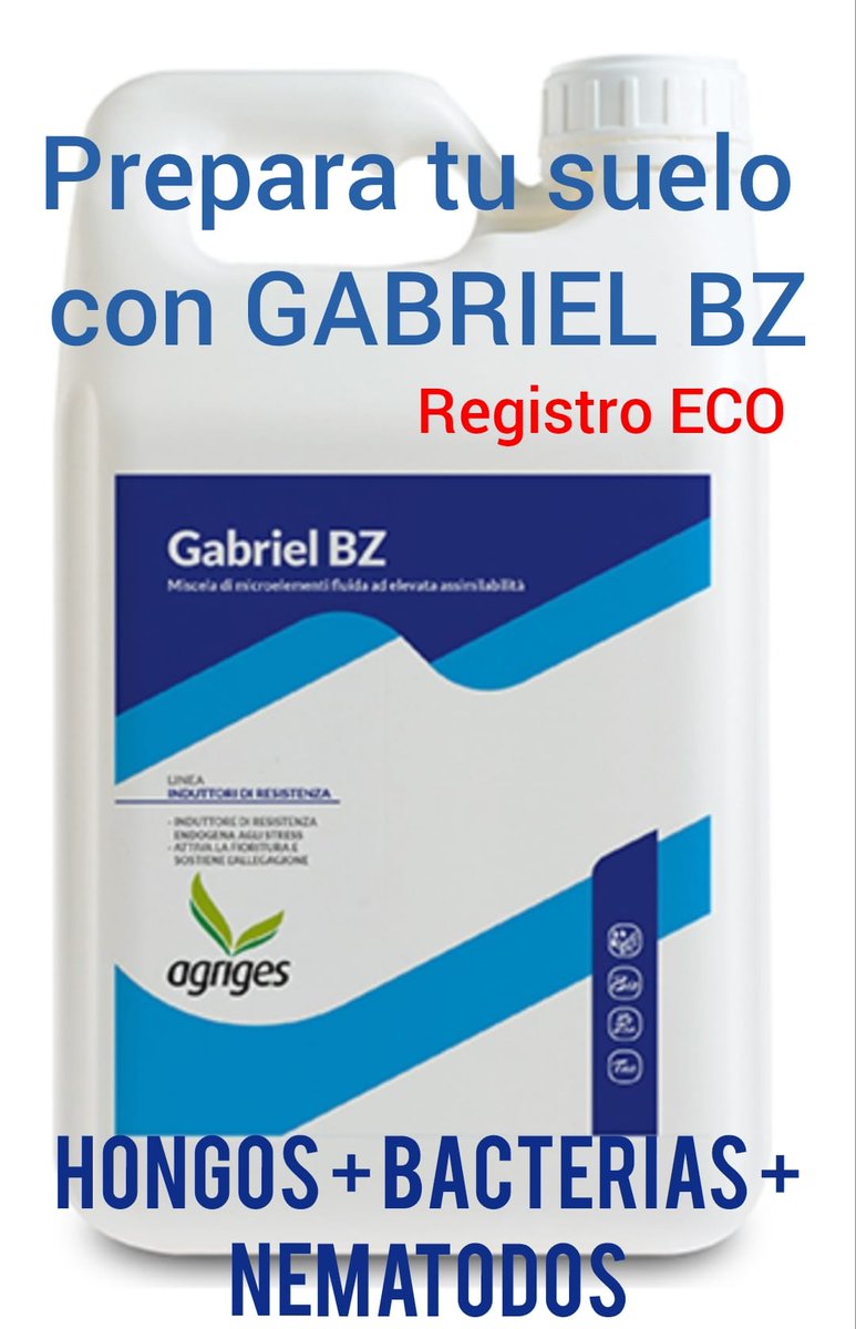suministros_fmf's tweet image. GABRIEL BZ: Prepara tu suelo y protégelo frente a hongos, bacterias y nematodos. Registro ECO. Producto no fumigante,  no necesitas plástico ni altas temperaturas para que realice su función. Uso desde 150 litros hectárea 5/6 días antes de trasplante.