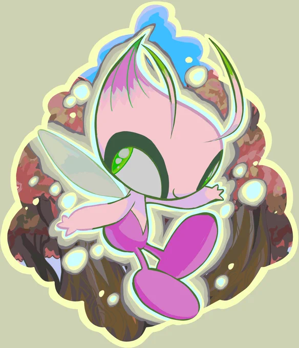 Celebi stickers+charm design #pokemon