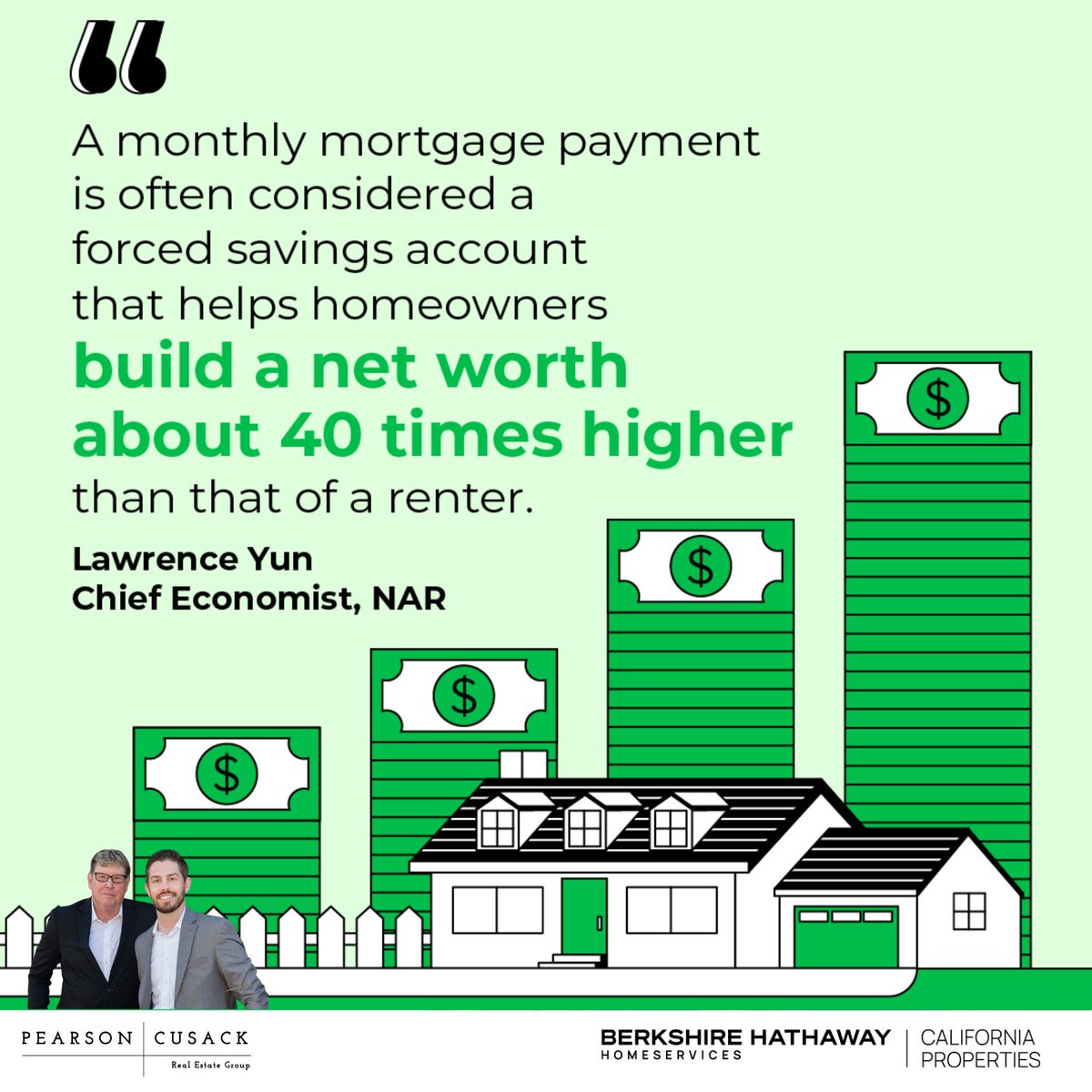 PCREGSFV's tweet photo. DID YOU KNOW... the average net worth of a homeowner is 40 times greater than a renter.
Why?
One reason is home equity.
Jamie Pearson DRE 00817566
Shawn Cusack DRE 02031885
Berkshire Hathaway HomeServices California Properties
#studiocity #shermanoaks #PCREG #homeequity https://t.co/r6CbASXqyU