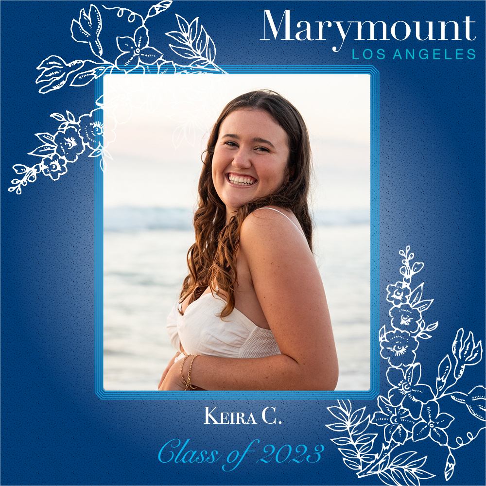 This spotlight is on Keira C. '23! We are so proud of everything you've accomplished in your time at Marymount and can't see the amazing things you do next!