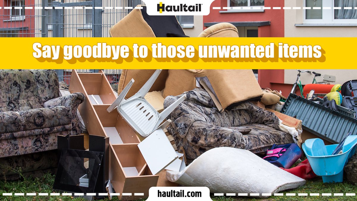 HaulTail's tweet image. Are you tired of staring at that old sofa on your patio? Do you have junk items cluttering up your space but no way to move them? Don't worry, we've got you covered! Haultail is here to help with all of your junk removal needs. #Haultail #junkremoval #clutterfreehome #letushelp
