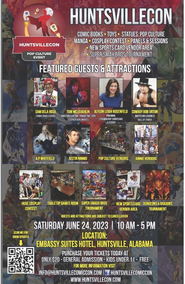 rocketcityanime's tweet photo. We wanted to share an event happening later in June after Rocket City Anime.
HuntsvilleCon is happening Sat June 24 at the Embassy Suites Hotel in Huntsville, AL!
Please give our friends some love. Go check out the event/website/socials.
#rocketcity #Huntsville #animecovnention https://t.co/8RC05Sob4j