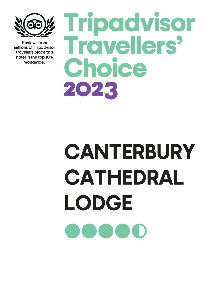 We are delighted to announce that for the 12th consecutive year Canterbury Cathedral Lodge has been awarded with the 2023 Trip Advisor Traveller's Choice Award!
canterburycathedrallodge.org/2023-trip-advi…