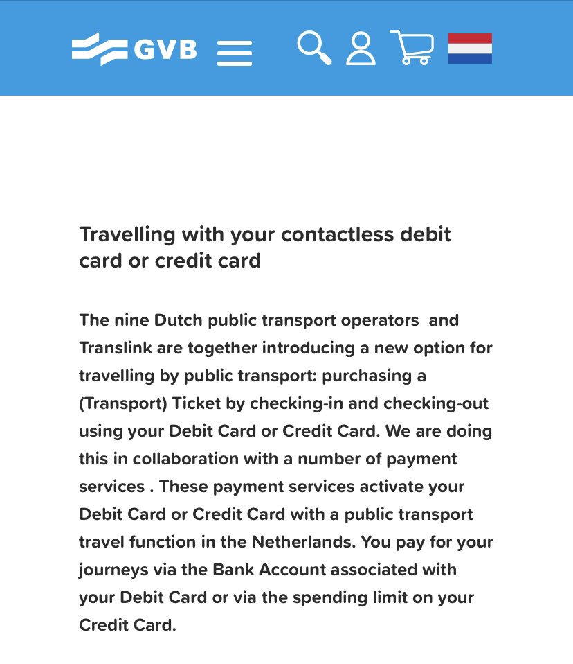 You can tap in/out on public transit in The Netherlands using only your debit/credit card! 🤯 @wmataGM any chance of this coming to our system?

I very much enjoy using my phone but this is an interesting option. 

#yourmetro #wmata