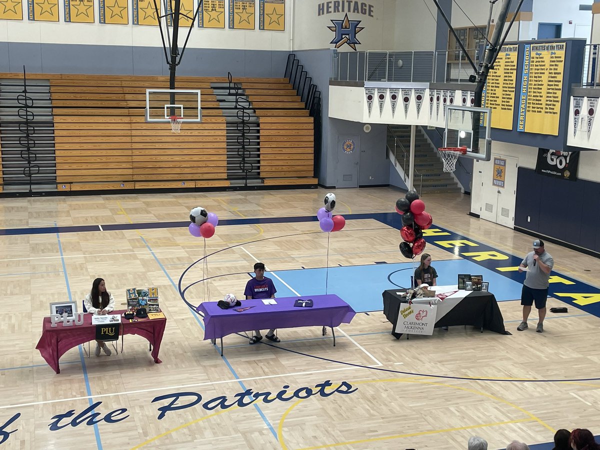 Congratulations to our seniors celebrated today at our spring NLI ceremony. Thank you <a href="/coachnatesmith/">Nate Smith, CAA</a> for organizing this event for our athletes and families each semester. <a href="/HeritagePats/">Heritage Athletics</a>