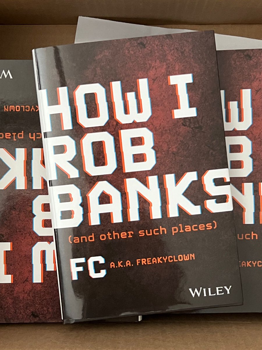 _Freakyclown_'s tweet image. After ten years of writing up notes, and another year working with @WileyTech the very first copies of How I Rob Banks have just arrived!!!
I couldn’t have done this without the support and help of my wife @drjessicabarker
Get you copy here:
a.co/d/7OWRfb3