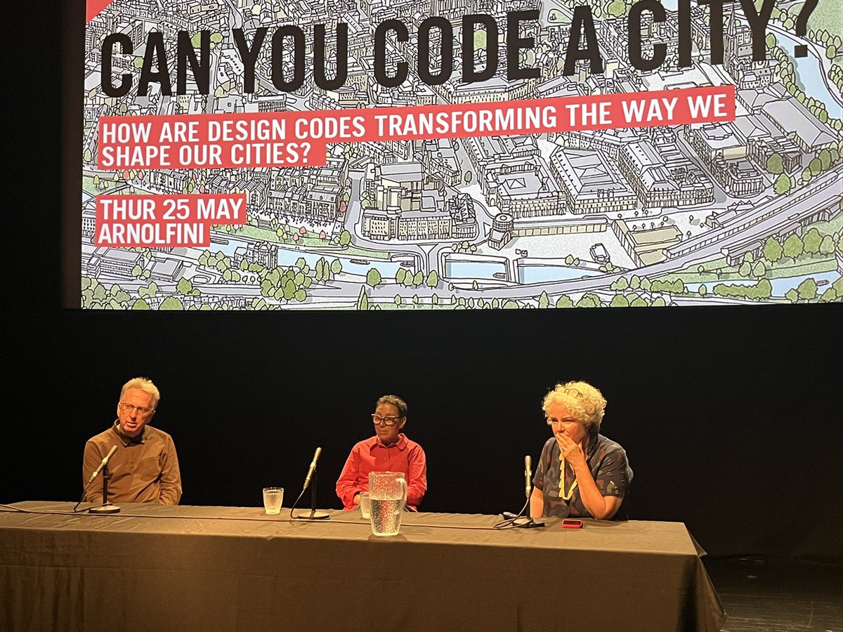 ‘You can have #DesignCodes for a framework of a kind. 

But ultimately to create a good place you still need the process of #design’

Design is conversation, cost, creativity, function & it’s iterative. 

@cany_ash & @alliesmorrison talk #DesignCodes @DesignWest1 @ArnolfiniArts