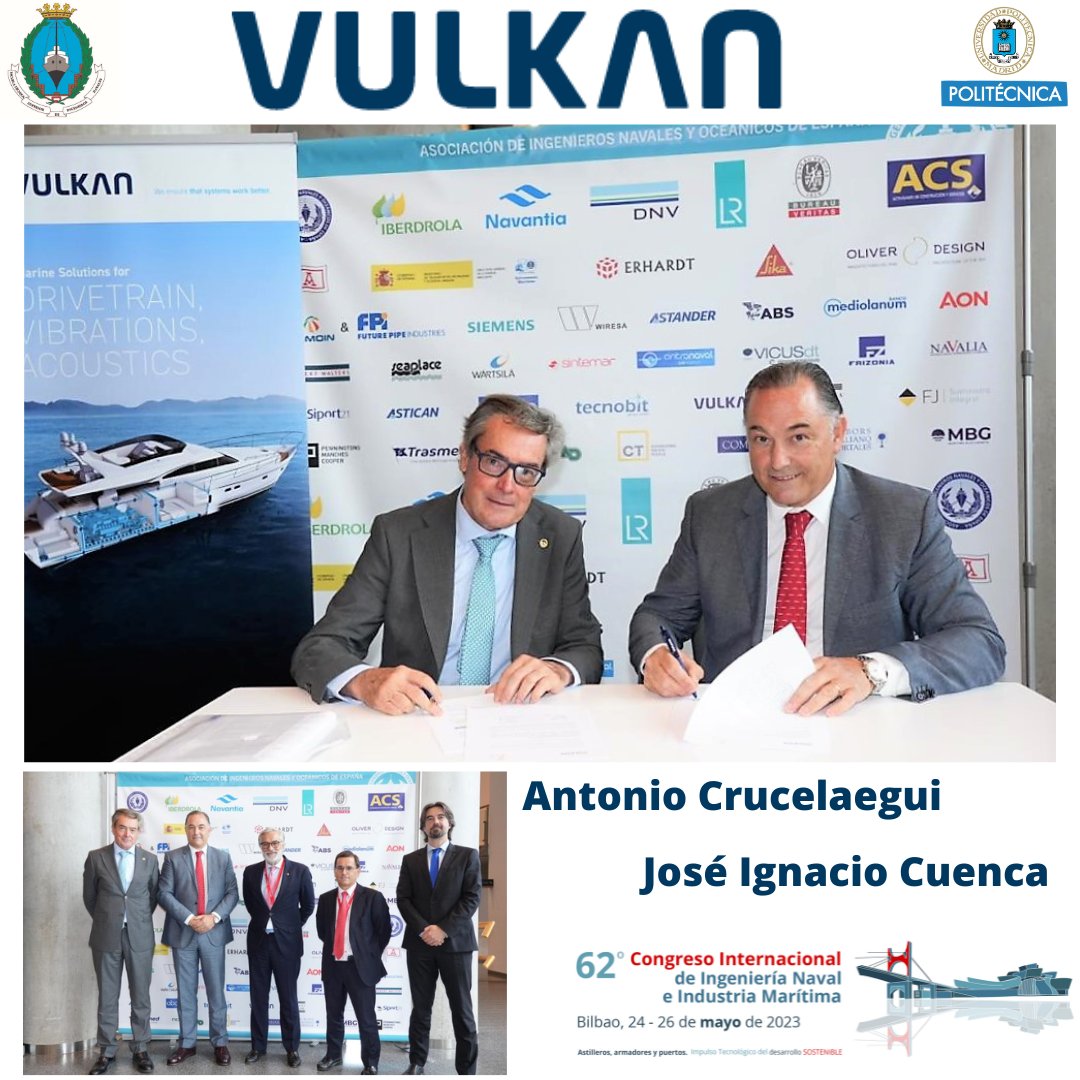 ETSIN_Oficial's tweet photo. La @ETSIN_Oficial y @VulkanEspanola  han firmado un Acuerdo de colaboración para desarrollar iniciativas de formación en el ámbito de los Sistemas de transmisión de potencia y análisis vibro-acústicos de sistemas.
#etsinavales #vulkanespaña  #universidadempresa
#62Congresonavales https://t.co/jTJJN3zCoj