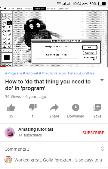 SaustinLabs's tweet photo. My favorite part about youtube tutorials. https://t.co/FdnlKOlSMA