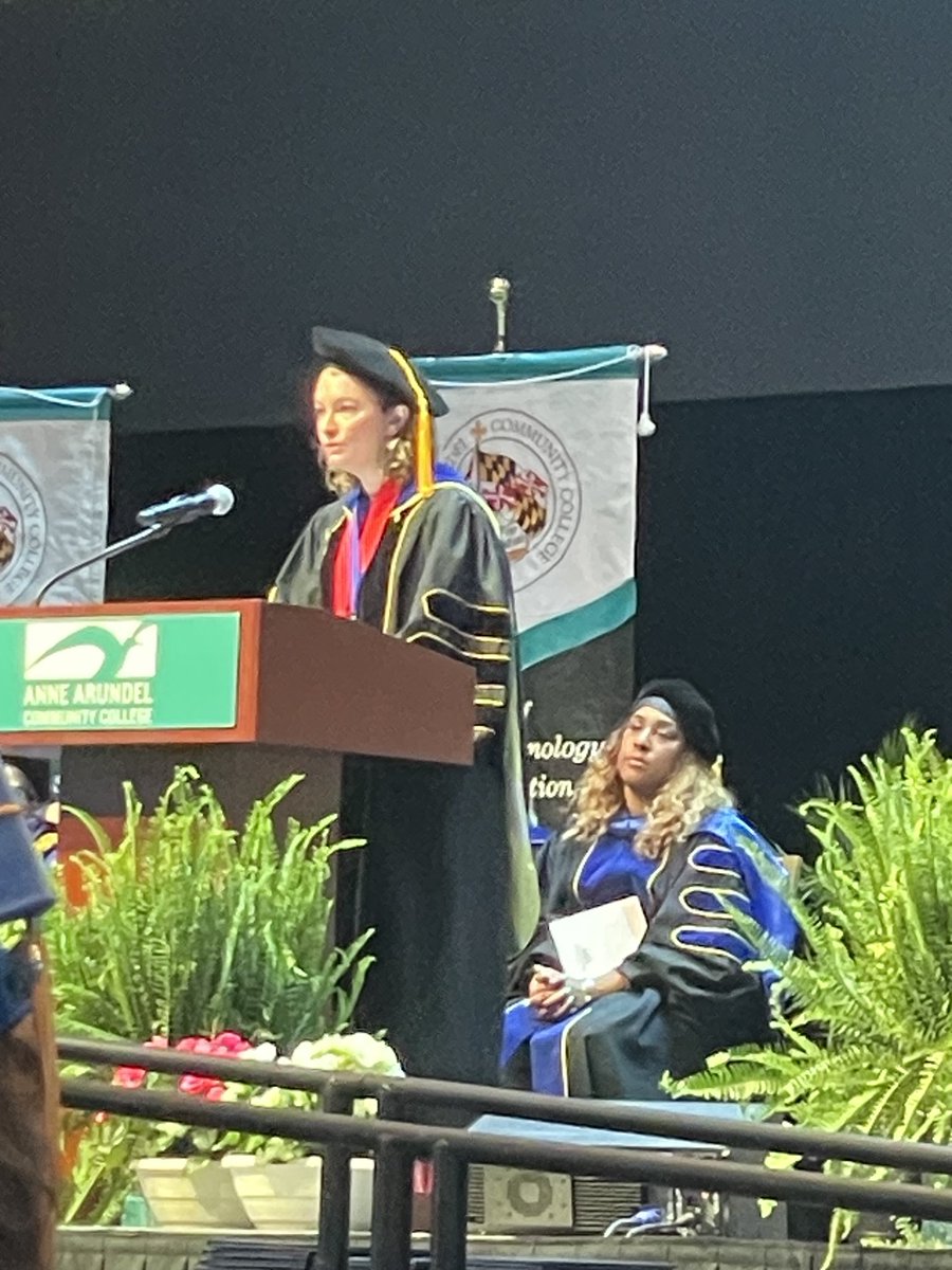 AnneArundelCC's tweet photo. “This is my charge to you, Class of 2023 and friends: Carry your joy with the same importance you’re carrying your obstacles. It means more. It defines you more.” -Faculty Speaker Candice Hill.  #AACCGrad #Classof2023 #commencement https://t.co/tLByj2jr9A