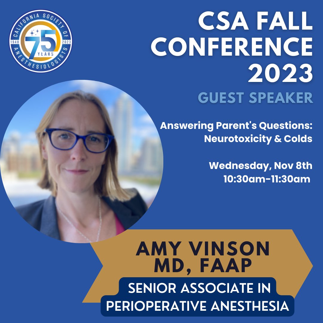 CSAHQ's tweet photo. #csafallconf23 Join Amy Vinson MD, FAAP (@imswimming3) for her session during our fall 2023 conference- Answering Parent's Questions: Neurotoxicity and Colds https://t.co/RTsjjRdNoV https://t.co/ibmuS9eOF0