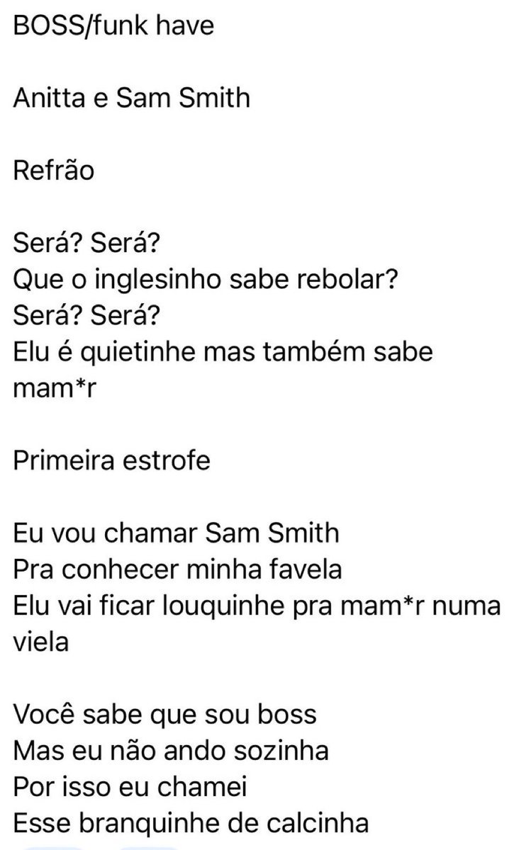 Vazou a letra