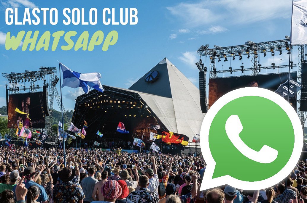 Hey, Glasto Solo Go-ers! 

We have set up a WhatsApp group to connect with each other, with the hope of organising a meet up at the festival. 

If you are heading to Glasto solo, and would like to get involved, shot us a DM and we will send you the link to join! 

🎸🎪🎭🎟️🌞🍻😎