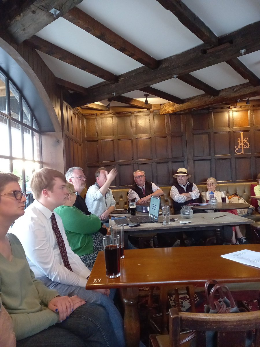 @CllrStubbsNUL with his hand up, presenting to @CoopParty Stafford and Stone members about @CoopInnovation  Looking to see if Stafford Labour and @CoopPartyLocal newly led Council wish to join.