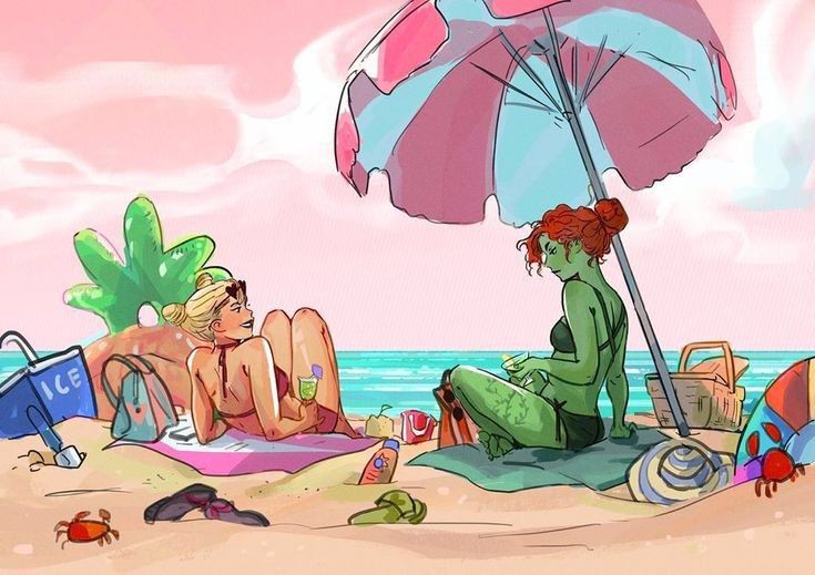 Harley Quinn and Poison Ivy by Fiddlesticks // ready for summer puddins? ⛱️🌞