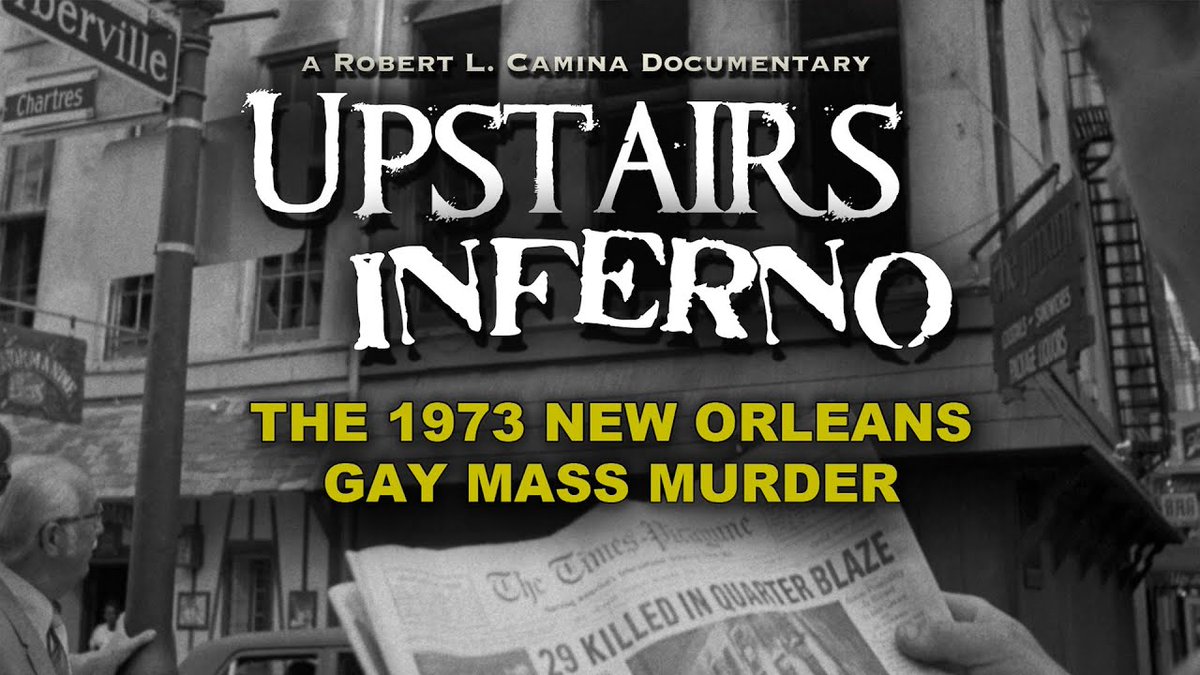 visit_hnoc's tweet image. June 24, THNOC will host a free screening of UPSTAIRS INFERNO, the award-winning documentary about New Orleans' 1973 #UpStairsLounge fire. The screening is part of a series of events commemorating the fire, presented by LGBT+ Archives Project of La. RSVP: fal.cn/3yxUn