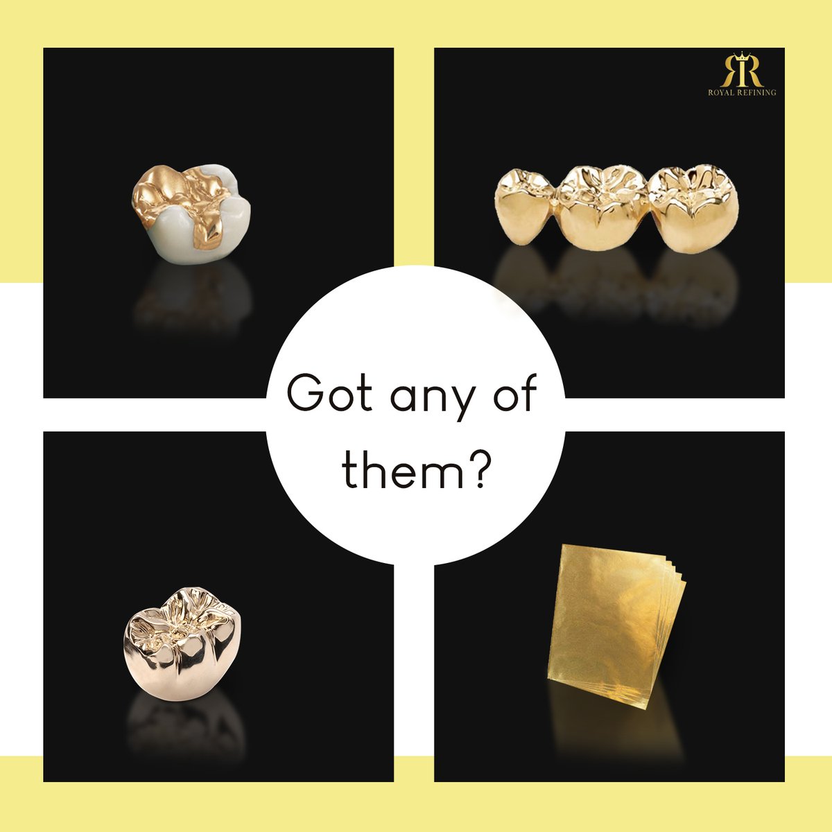 RRefining's tweet image. We are here to turn your dental scrap into CASH! 

Drop us a message today and one of our reps will drop you a visit!

#dentalscrap #mrdentalscrap #dentist #cashforgold #dentaloffice #dentalassistant #dentalhygienist #dentalart