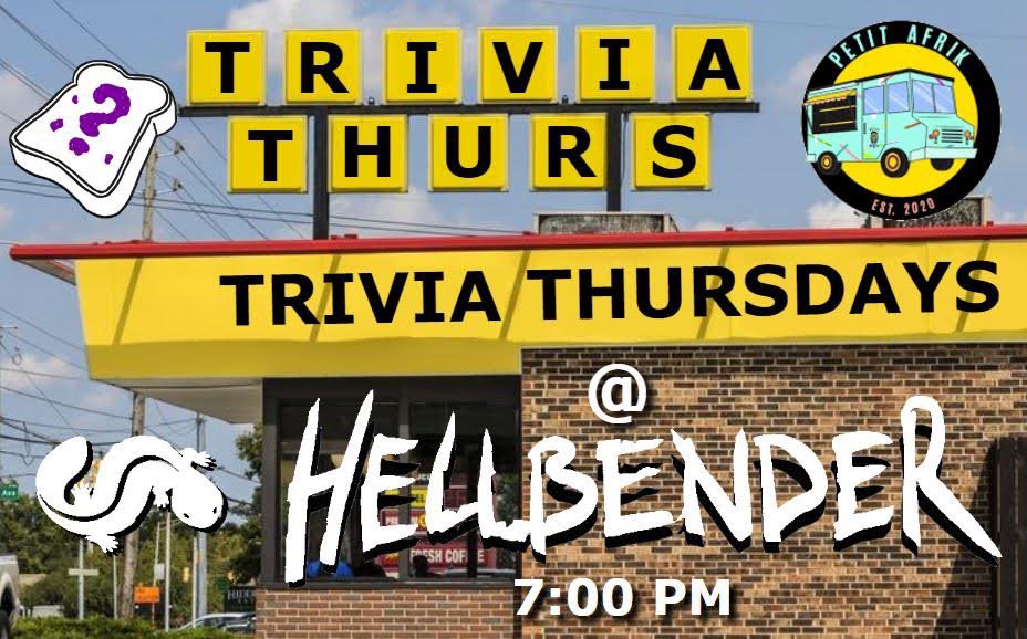 Trivia Tonight <a href="/HellbenderBeer/">Hellbender BrewingCo</a> !