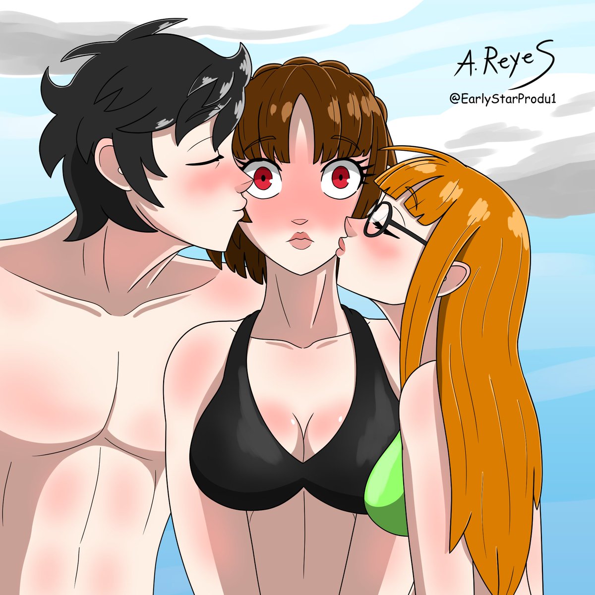 Makoto has difficulties with public displays of affection from her boyfriend and her co-girlfriend (possible girlfriend?).
#shumako #shutaba #makotaba #makotoniijima #renamamiya #futabasakura #persona5 #atlusfaithful #bikini #summer