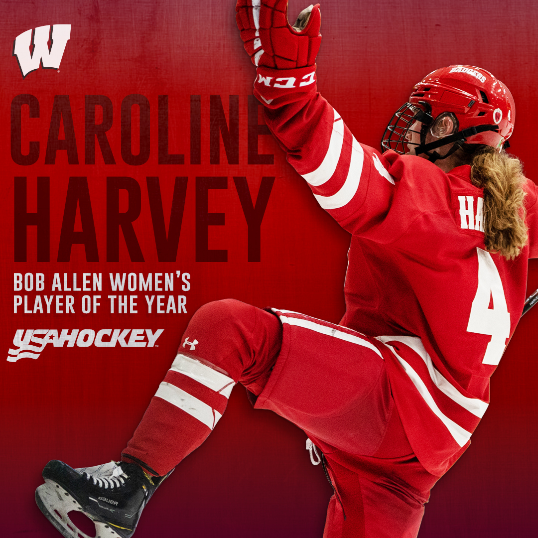 History for Harvey!

Freshman Caroline Harvey has been named the @USAHockey Bob Allen Women's Player of the Year, becoming the fifth Badger to receive the honor!

📝 - go.wisc.edu/vop73c

#Badgers || #OnWisconsin