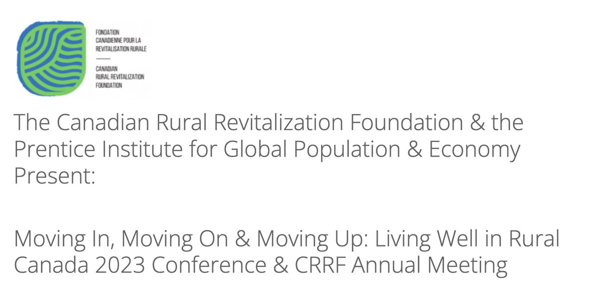 Don’t miss out! The registration deadline for the 2023 <a href="/CRRF_FCRR/">Canadian Rural Revitalization Foundation</a> conference at the <a href="/uLethbridge/">ULethbridge</a> is next Thursday, June 1st!

Register now: ulethbridge.ca/prentice-insti…
<a href="/ACSRC/">ACSRC</a> <a href="/RPDplan/">Rural Planning & Development, University of Guelph</a>