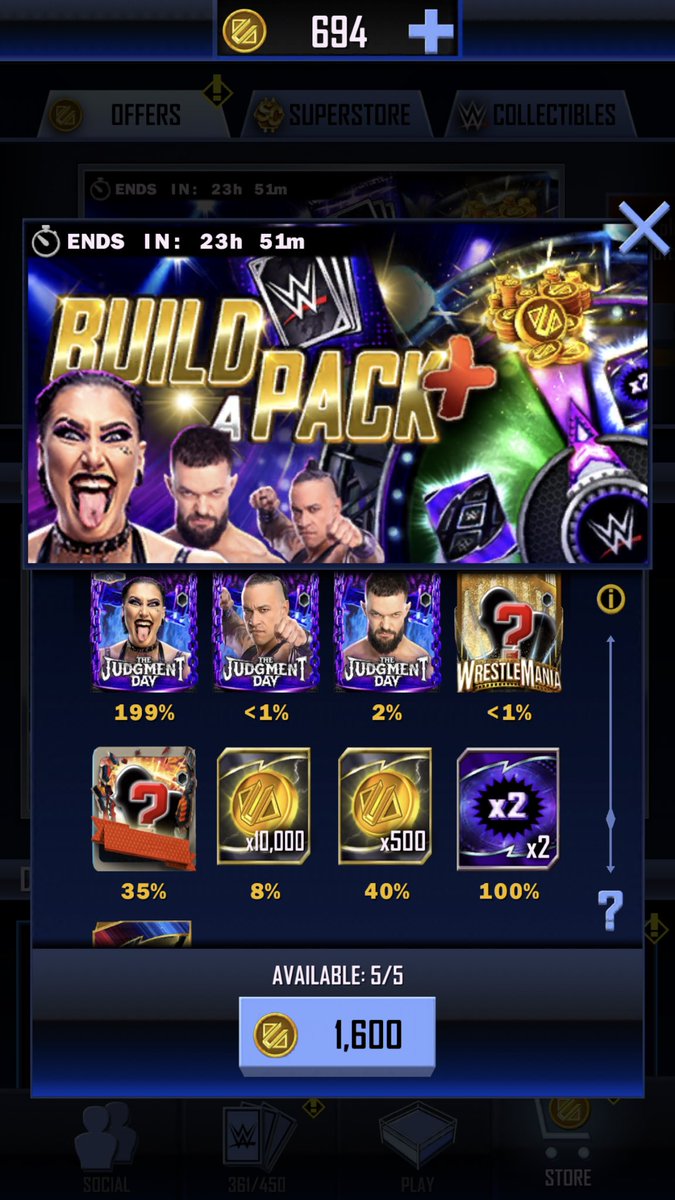 EllisCarberry2's tweet photo. @WWESuperCard Something wrong with the chances https://t.co/kN1oX2P4vD