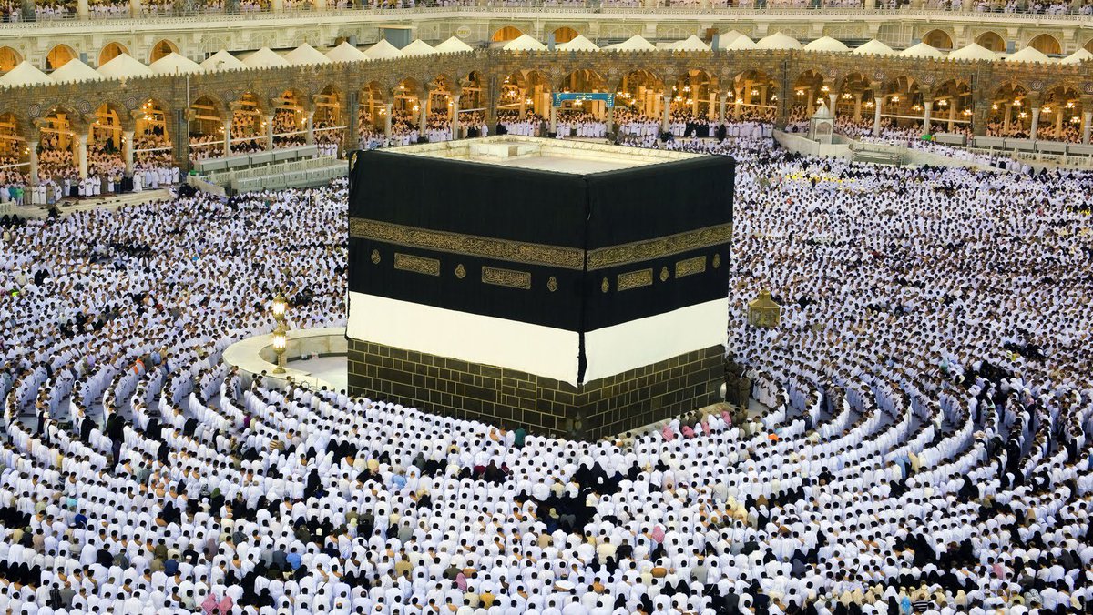 Periodic reminder that Muslims bow down to a black box with a space rock inside it.