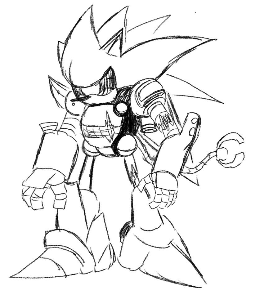 Mecha Sonic, wish we get more of him (Art by me) : r/SonicTheHedgehog