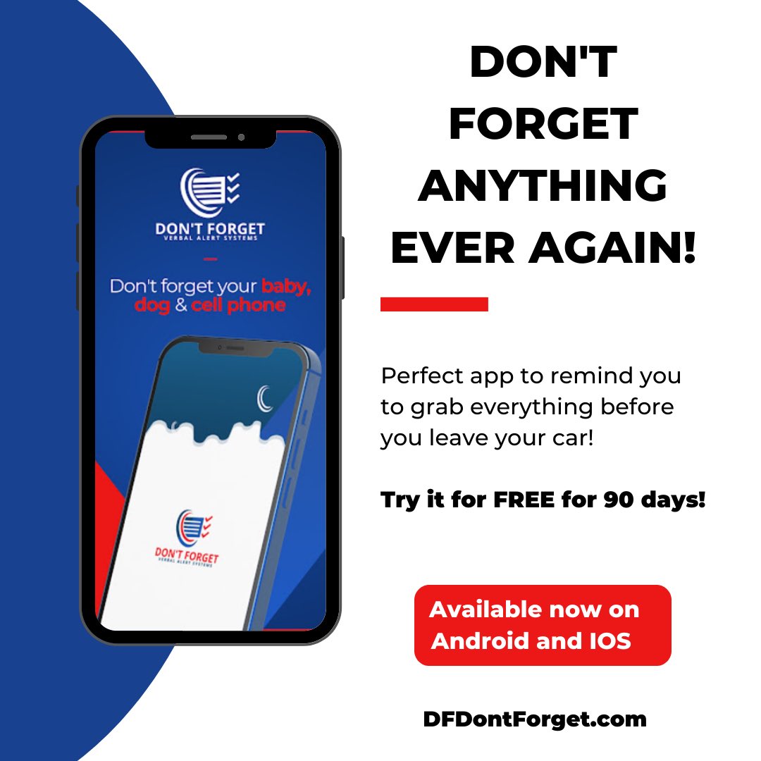 DontForgetApp__'s tweet image. Available Now! Download the Don&apos;t Forget app today and have it FREE for 90 days!
IOS 👉  apps.apple.com/us/app/dont-fo… 
Android 👉 play.google.com/store/apps/det… 

#DontForget #DontForgetApp #NewApp #App #IOSApp #IOS #Android #GooglePlay #Download #Reminder #Remember #NeverForget #Apps