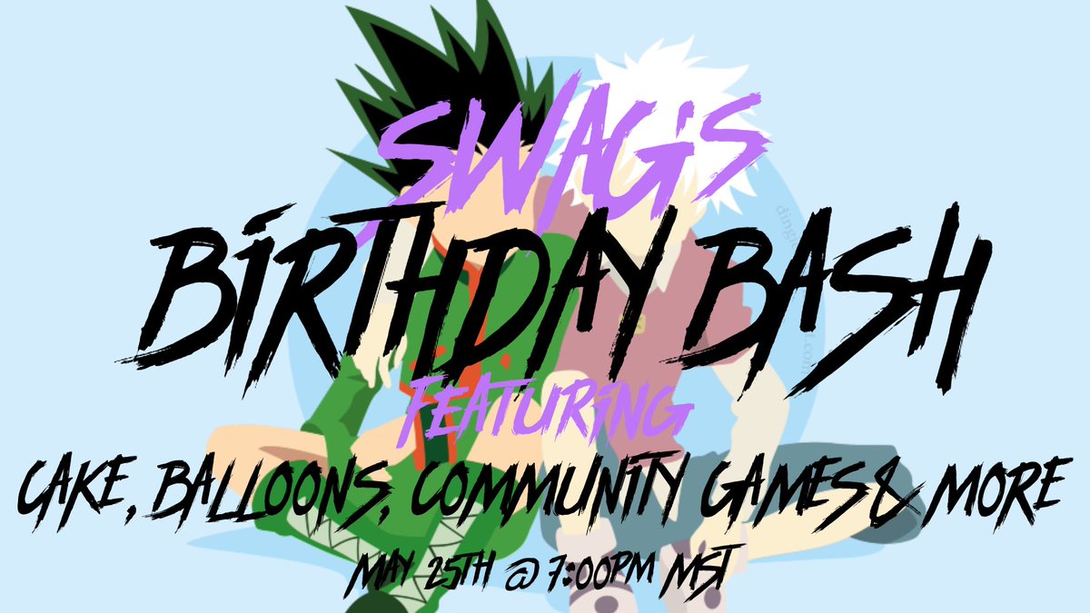 AYOO!! We got a fun one set for tonight!! We’re BACK & LIVE at 7pm MST w/ a DOUBLE FEATURE!! We’ll start things off w/ the SWAG vs ANUBIS LoL DRAFT then we’ll transition over to BIRTHDAY BASH festivities!! Can’t wait to celebrate with y’all! Link below🥳

Twitch.tv/swagmonstaflexx