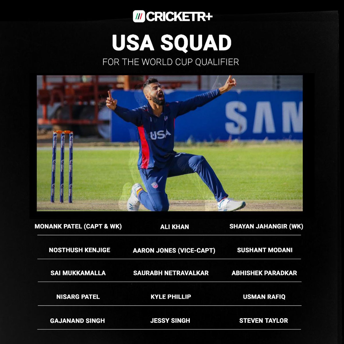 USA Squad for the World Cup Qualifier 

#CricketR