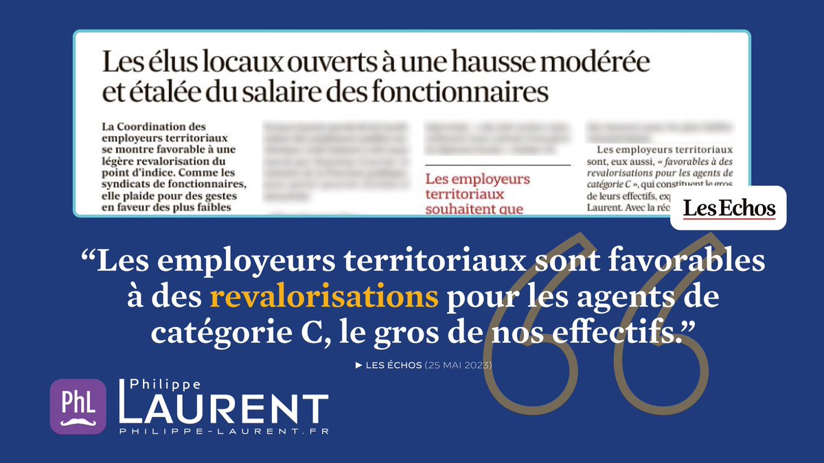 Rémunérations des fonctionnaires territoriaux : ma réaction dans <a href="/LesEchos/">Les Echos</a> aujourd’hui ⤵️
#CSFPT #FPT