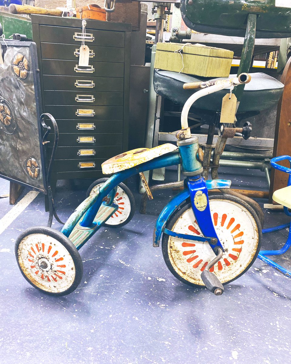 Who can remember little tricycles like this vintage Sunbeam one from unit 225 💙 #vintagetricycle #vintagetoys #vintagekids #littlebikes #oldbikes #childhoodtoys #childhoodmemories #astraantiquescentre #hemswell #lincolnshire