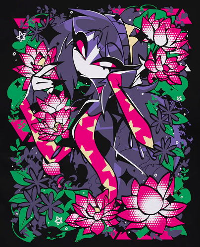 my wallet is crying but I'm in LOVE with the new helluva/hazbin drop with all the spring flowers. the t-shirt designs especially are so pretty....