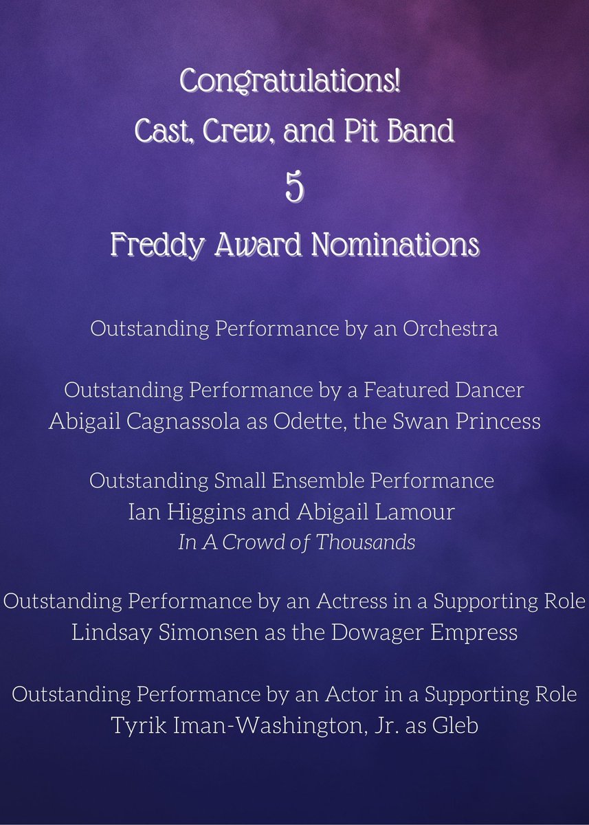 Good Luck to our Freddy nominees tonight and to our school performers BREAK A LEG! Watch live tonight at 7:00pm channel 69 WFMZ TV or stream WFMZ.com
