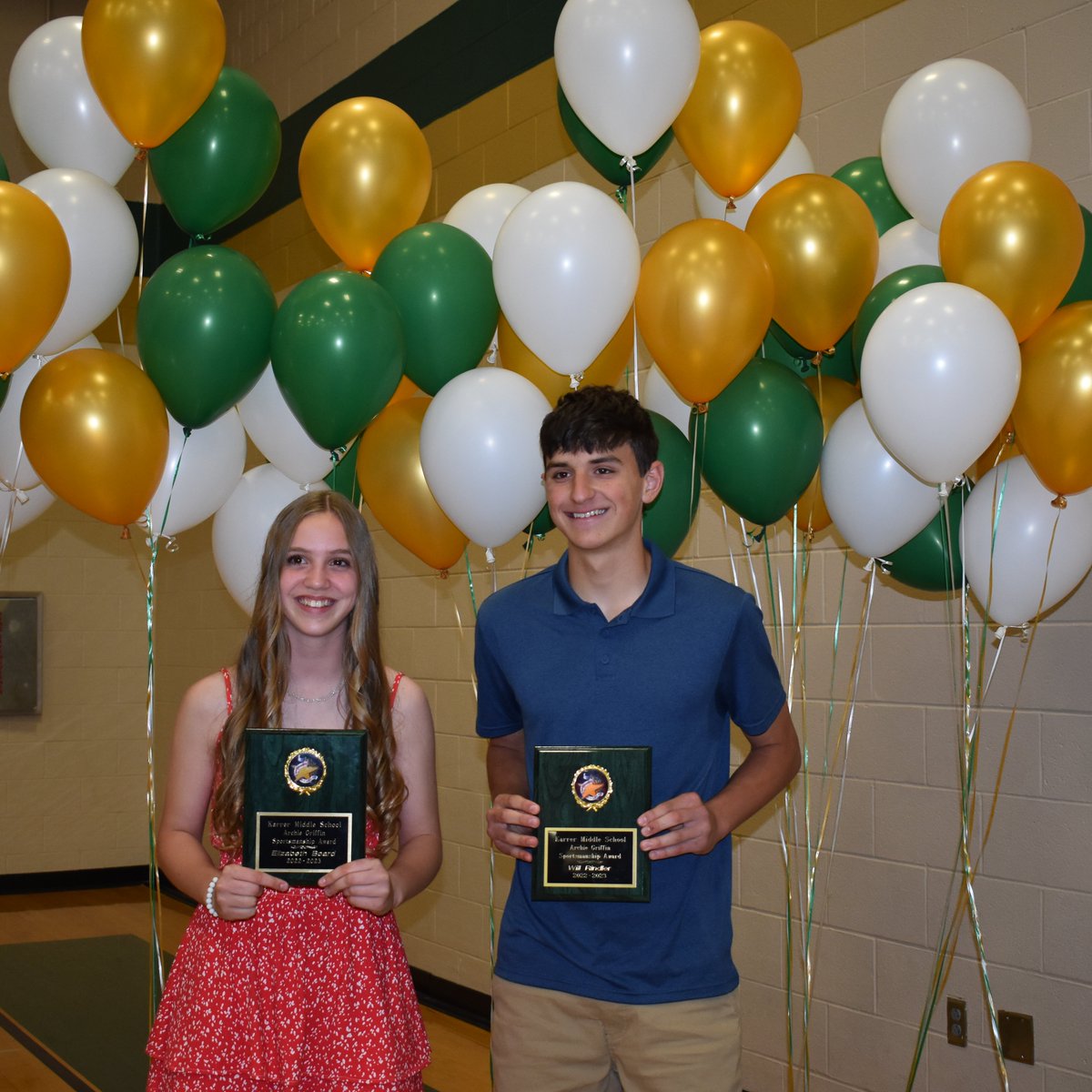 KarrerMS's tweet photo. Congratulations as well to our Archie Griffin Sportsmanship and Humanitarian award winners! We look forward to seeing all of the wonderful things you will accomplish in high school! #BetterTogetherDCS #KMSRocks https://t.co/EfZKMEKXHf