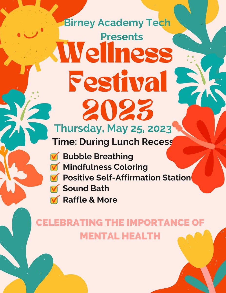 Happy Wellness Fest Birney <a href="/birneyERUSD/">Birney Tech Academy</a> #MentalHealthAwareness