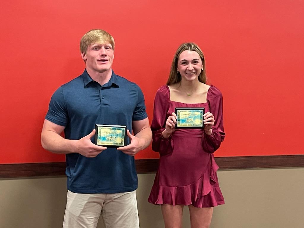 Congrats to <a href="/BentzJosie/">josie bentz</a>, adding the Sertoma Athlete of the Year Award to her collection alongside her #lakeviewvikes AOY Award! Super Proud! #purposefuelspassion #goingtomissher #106wins