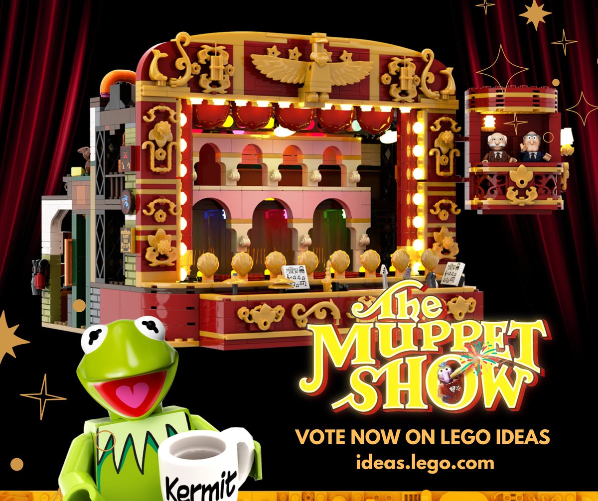 IT FINALLY HAPPENED.😊 LEGO Ideas has finally allowed me to submit my design for a Muppet Show set. I’ve been trying to get this set made since for 6 six years now. Please, please, please help me make The Muppet Show a real LEGO set. Vote now at ideas.lego.com/projects/5334b…