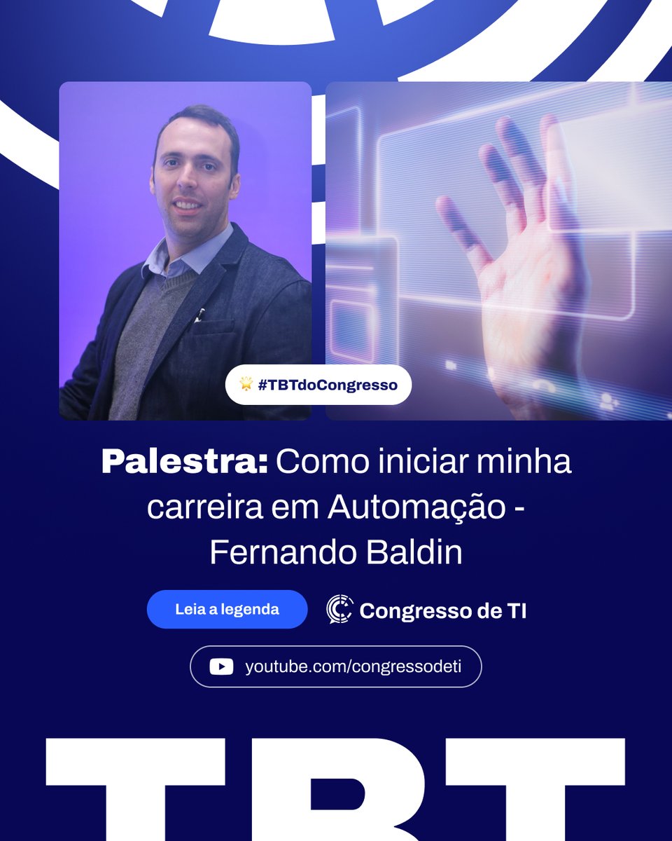 CongressodeTI's tweet photo. No TBTdoCongresso desta semana confira a palestra de Fernando Baldin, Country Manager da AutomationEdge, uma plataforma de automação destaque no Mercado de RPA Globalmente, na 9ª edição do Congresso de TI.

Assista agora  👇
📲 https://t.co/Yj4ieIhih2 https://t.co/GHDnhwx6aD