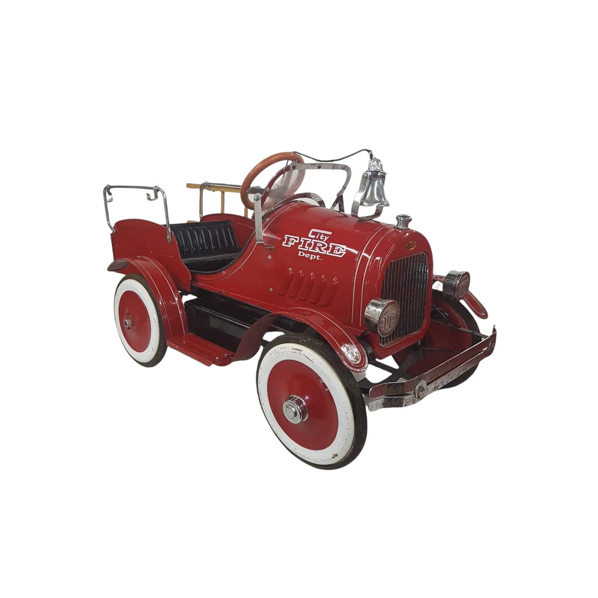 Childs Tin Toy Fire Truck Pedal Car tuppu.net/602ebb18 #Etsy #ChickenDaddy #Automobilia
