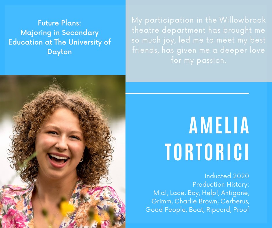 Today's Senior Thespian is the remarkable Amelia Tortorici! #theatrekids