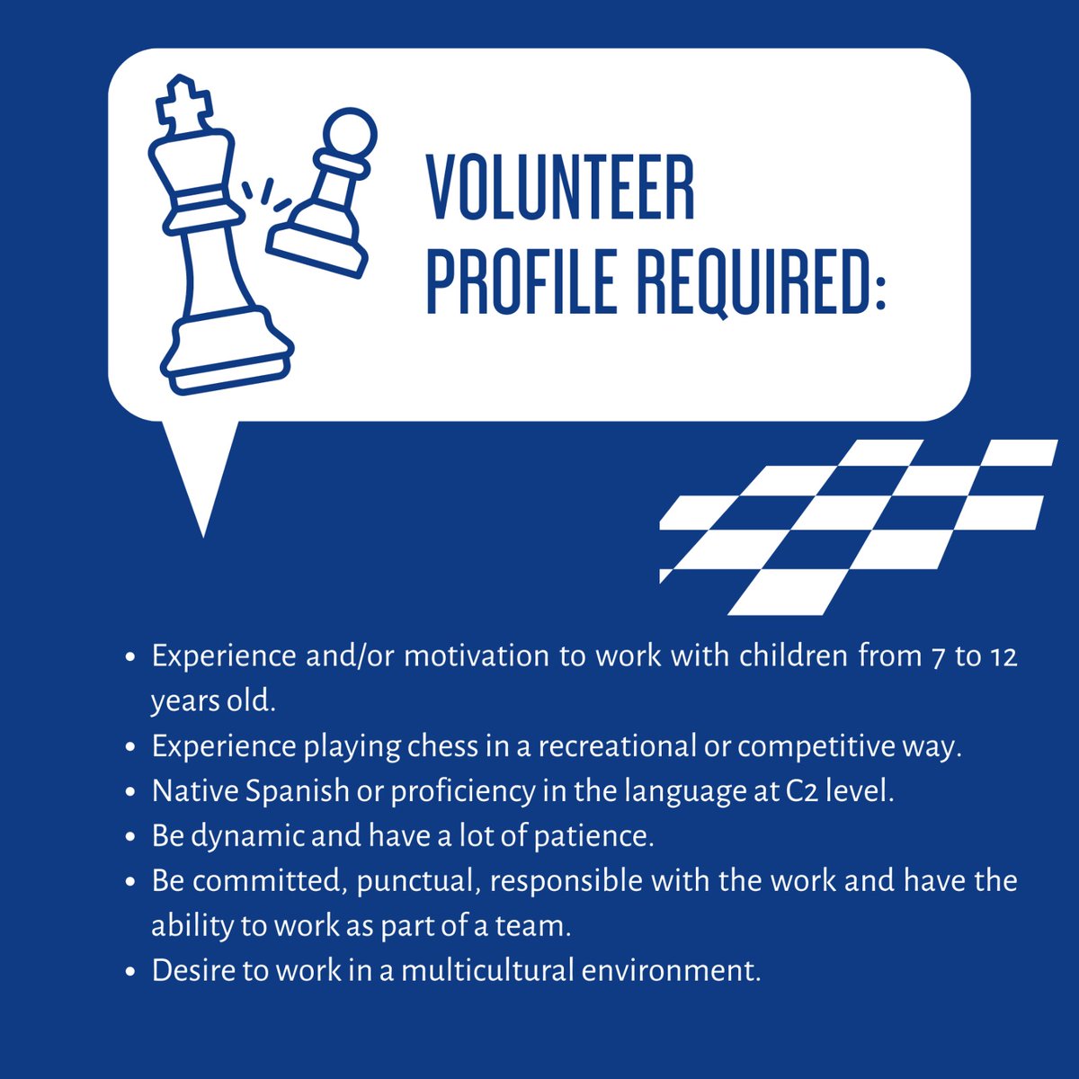 lliperu's tweet photo. Join us as an international volunteer "Chess Teacher"! Inspire children aged 7-12 through the game of chess!📝 Email your CV and motivation letter to volunteer@lightandleadership.org.
#VolunteerOpportunity #ChessTeacher #Huaycán #LLI #chess #lima #peru  #children #volunteer https://t.co/Y0uWGgY4Z8