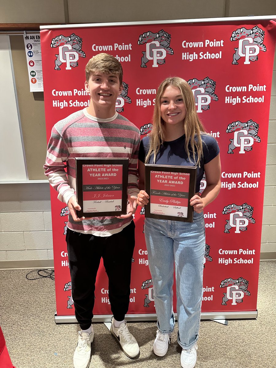 Congratulations to JJ Johnson and Emily Phillips on being selected as the male and female senior athletes of the year.