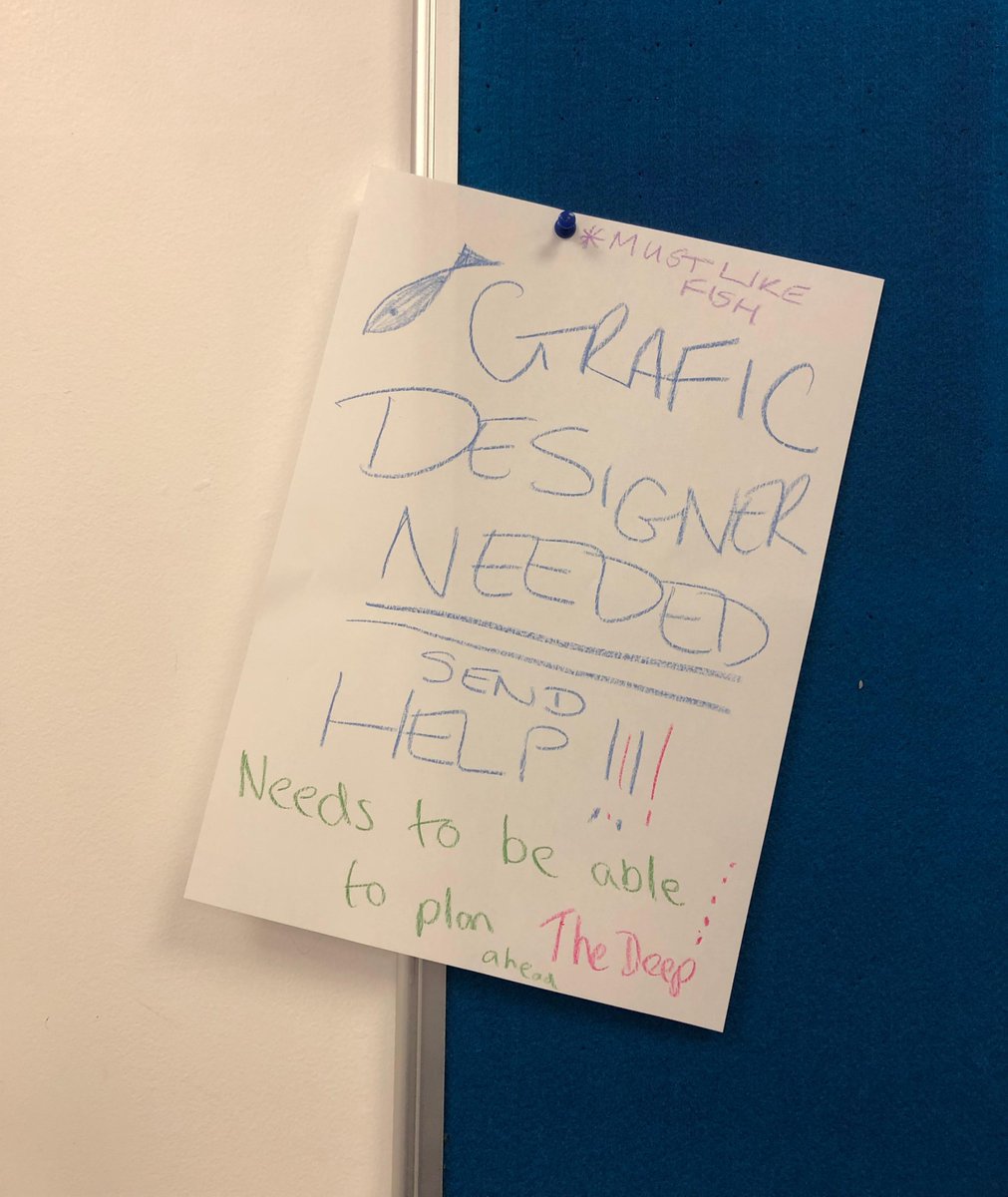 📣 WANTED! 📣

We are looking for a Graphic Designer to join our Crew. 

To find out more and apply, please visit 👉 ow.ly/8MCH50Or60M

#TheDeepHull #Hull #Aquarium #Hiring #Jobs #Vacancy #GraphicDesigner #GraphicDesignerJob