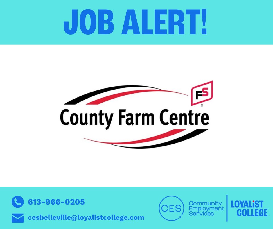 Attention Gas Technicians! 🔥 County Farm Centre has an exciting opportunity for you! Check out our job board for further details: ow.ly/6hQR50Or675

#CommunityEmploymentServices #BellevilleJobs #JobPosting #GasTechnician #NewOpportunity