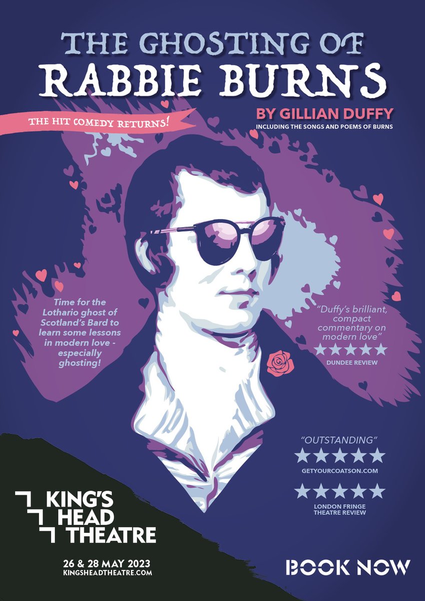 pubtheatres1's tweet photo. Back by popular demand

THE GHOSTING OF RABBIE BURNS at @KingsHeadThtr 26 &amp; 28 May. 

This modern tale of love has been racking up five star reviews from the critics, &amp; we're sure #Robertburns would be laughing along with the audiences #HitComedy

Book now https://t.co/qjsODMGLRp https://t.co/vhn8NR67HP